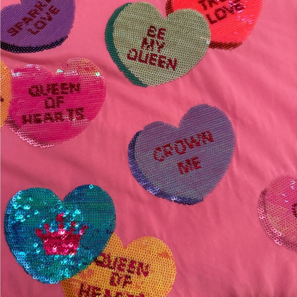 💖Queen Of Sparkles Sequin Candy Heart Tee XS 💖 - Picture 6 of 11